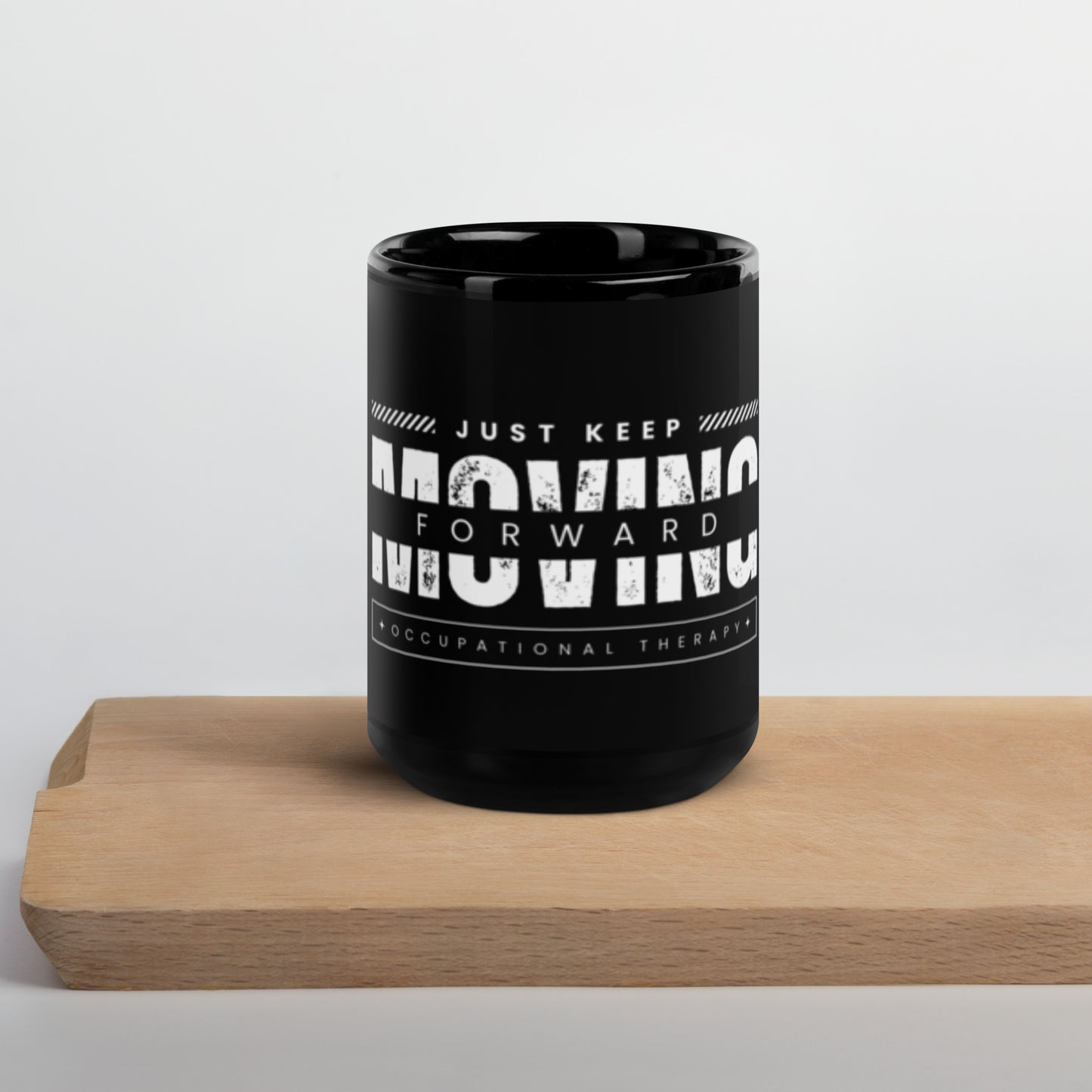 Just Move OT - Black Glossy Mug