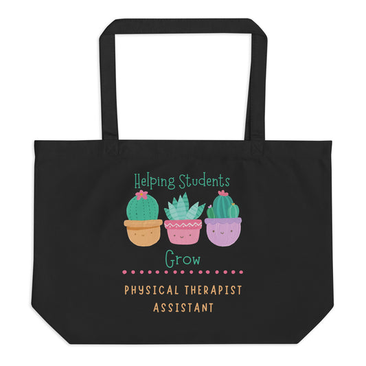 PTA Helping Students Grow (Cacti) - Large organic tote bag